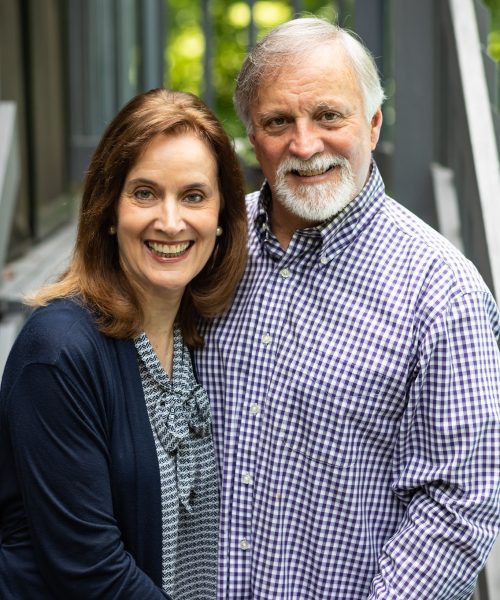 Drs. Beverly and Tom Rodgers, founders of Rodger Christian Counseling, standing together and smiling, symbolizing their dedication to faith-based counseling.